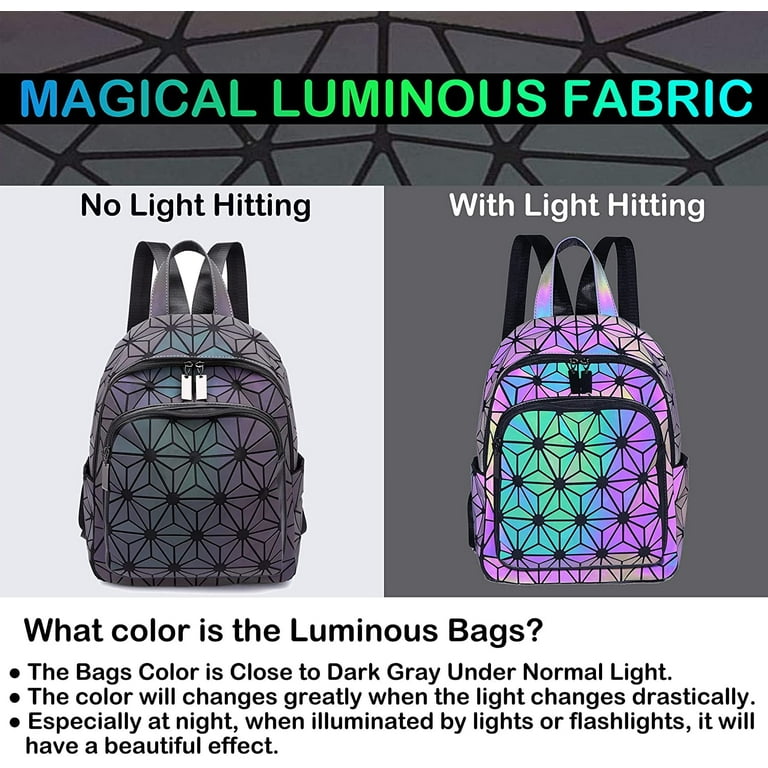 Holographic geometric backpack hotsell