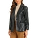 thumbnail image 4 of CHAQUETA INSPIRADORA CHIC para Mujeres Blazer de Cuero Sintético con Solapa PU Moto Biker S Negra, 4 of 5