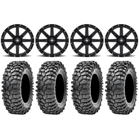 MSA Black Clutch 15 UTV Wheels 32 Roxxzilla 396 Tires Kawasaki Mule Pro FXT