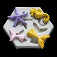 thumbnail image 2 of Molde de silicona con forma de caballito de mar y estrella de sirena, herramienta de decoración de pasteles DIY, molde de pegamento de resina epoxi, accesorios para hornear en la cocina Tan Jianjun  unisex, 2 of 2