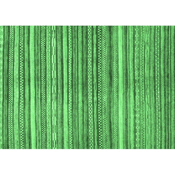 Ahgly Company Indoor Rectangle Abstract Emerald Green Modern Area Rugs, 2' x 4'