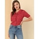thumbnail image 2 of INSPIRE CHIC Blusa con cuello de mu?eca y cuello de lazo con mangas abullonadas con estampado de corazón para mujer rojo S, 2 of 6