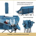 thumbnail image 4 of ARROWHEAD OUTDOOR Silla de camping doble plegable portátil con soporte para 2 tazas y copas de vino, bolsa de transporte resistente, asientos y apoyabrazos acolchados, soporta hasta 500 libras, soport, 4 of 5