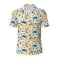 thumbnail image 2 of Daiia Dinosaurs and Tropical Leaves Pattern Men’s Polo Shirts,Solid Deck Shirt,Classic Fit, Breathable Cotton Polo for Casual and Sport Wear-XX-Large, 2 of 7