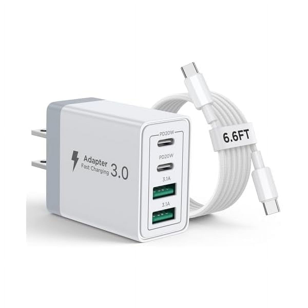 iPhone 16 15 Charger Fast Charging, 20W Dual Port USB C Charger Block with 6FT USB C Charging Cable Cord for iPhone 16 15 14 13 12 11 Pro Max XS, iPad, Samsung Phone, Tablet