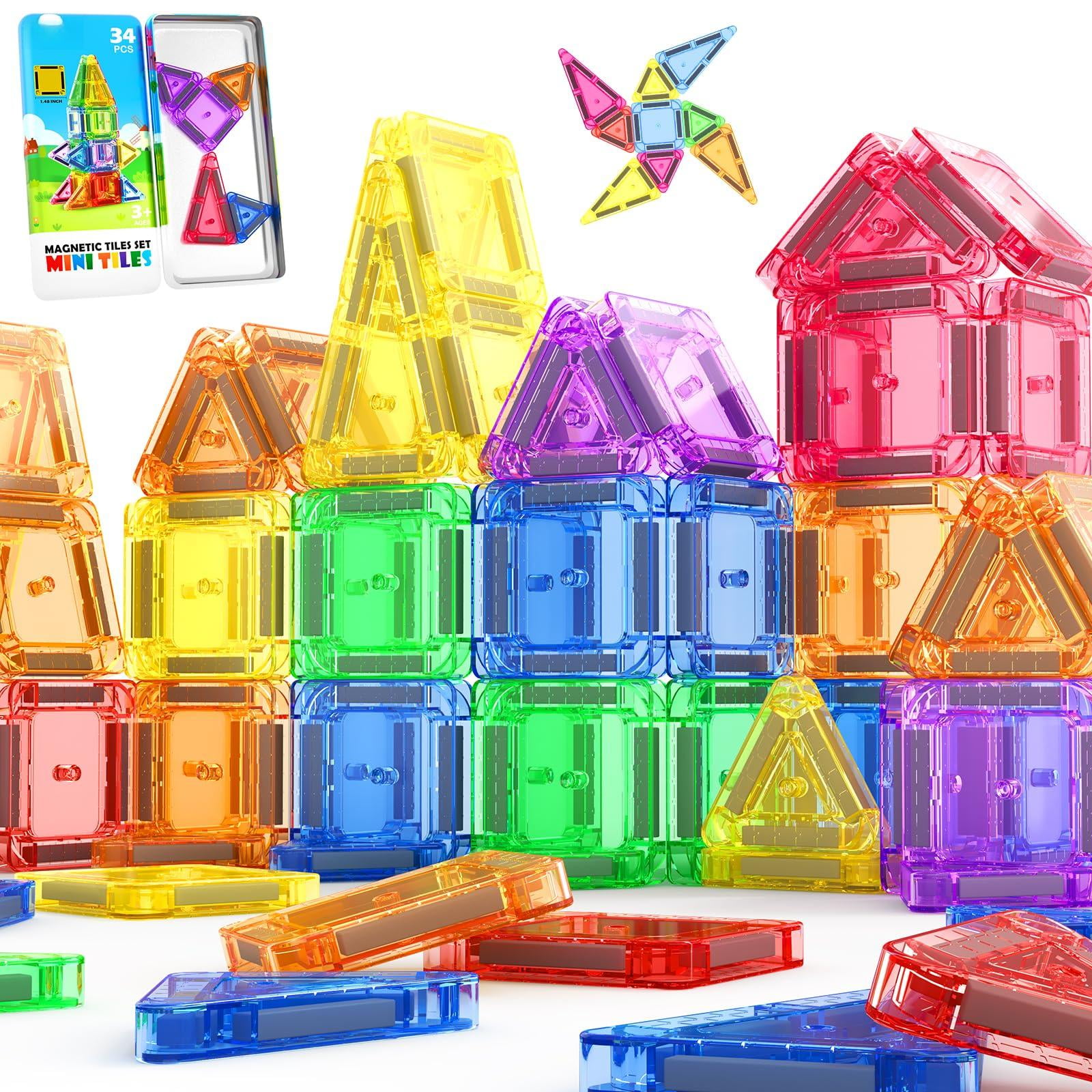 Magnetic Tiles Toy Blocks Classroom Outdoor STEM Building Set for Ages 3+
