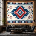 thumbnail image 6 of Symmetrical Southwestern Diamond Art on Cream Background, Majestic Boho for Native Art Lovers, Geometric Star Decor, Housewarming Gift, Tapestry Wall Hanging for Bedroom and Living Room, 6 of 7