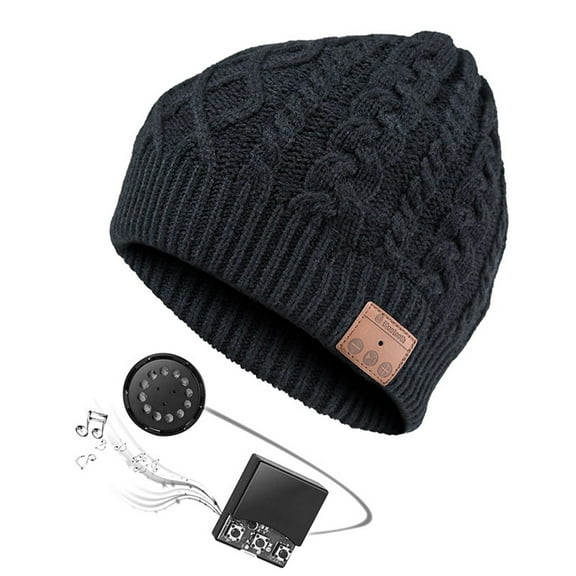 Morttic Bluetooth Beanie Hat ,Wireless Music Beanie Hat Winter Soft Warm Knit Cap with Stereo Headset Speaker Mic Hands-Free for Men Women Outdoor Sports (Black)