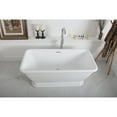 thumbnail image 4 of Aqua Eden VTSQ663124 66-Inch Acrylic Oval Rectangular Double Ended Pedestal Tub with Drain (No Faucet Drillings) in Glossy White, 4 of 10