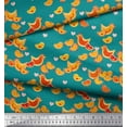 thumbnail image 3 of Soimoi Poly Georgette Fabric Heart,Hen & Chick Cartoon Print Fabric by The Yard 52 Inch Wide, 3 of 3