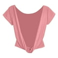 thumbnail image 6 of Women's Casual Backless Hollow Out Short Sleeve Round Neck T-Shirt, 6 of 8