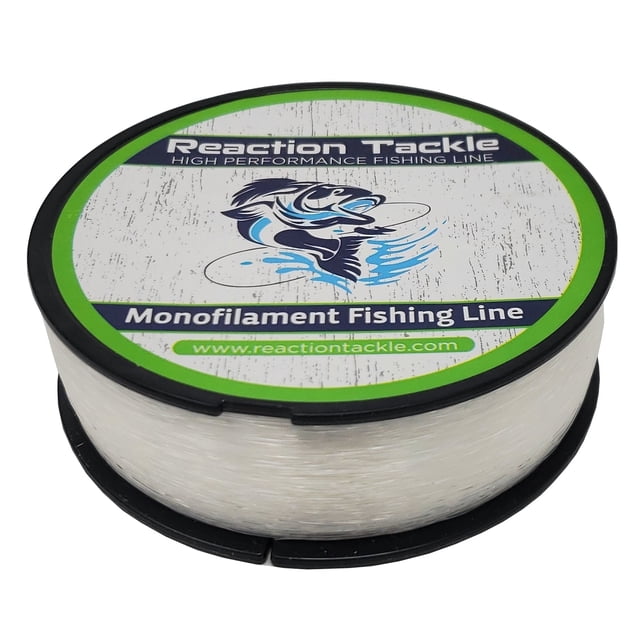 Reaction Tackle Ligne de Pêche Monofilament - Ligne de Pêche Mono en Nylon Solide et Résistante à l'Usure, Ligne de Pêche en Eau Douce et Salée Transparente 80/200
