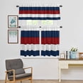thumbnail image 5 of Kitchen Window Curtains Valance and Tier Set, Navy Vintage Barn Wood Board Rod Pocket Tier Curtains and Valance 3 Piece Set, Rustic Blue Red White Plank Window Treatment for Bedroom Living Room, 5 of 9