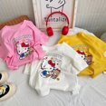 thumbnail image 4 of Camiseta de manga corta de algodón puro, nuevo estilo, top con estampado de dibujos animados para niños y niños de mediana edad, linda camisa con cuello redondo para niñas y bebés, 4 of 5