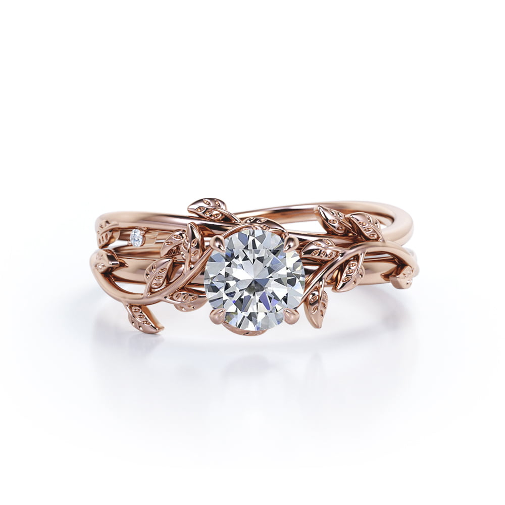 Details about   1 Carat Moissanite Floral Engagement Ring For Her Floral Leaf Vine Wedding Ring 