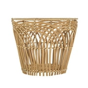 Homezone Handwoven Natural Rattan Basket with Modern Weave, Round