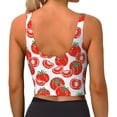 thumbnail image 3 of Naloa Hand Drawn Tomatoes Sports Bras for Women, High Support Bra with Removable Pads, Comfortable - Medium, 3 of 9
