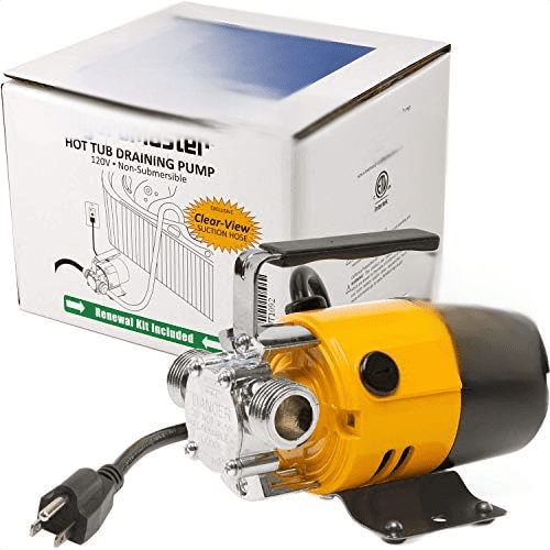 Hot Tub Spa Draining Pump w/ 10ft ClearView Suction Hose - 120V electric water transfer utility pump$$Garden & Patio