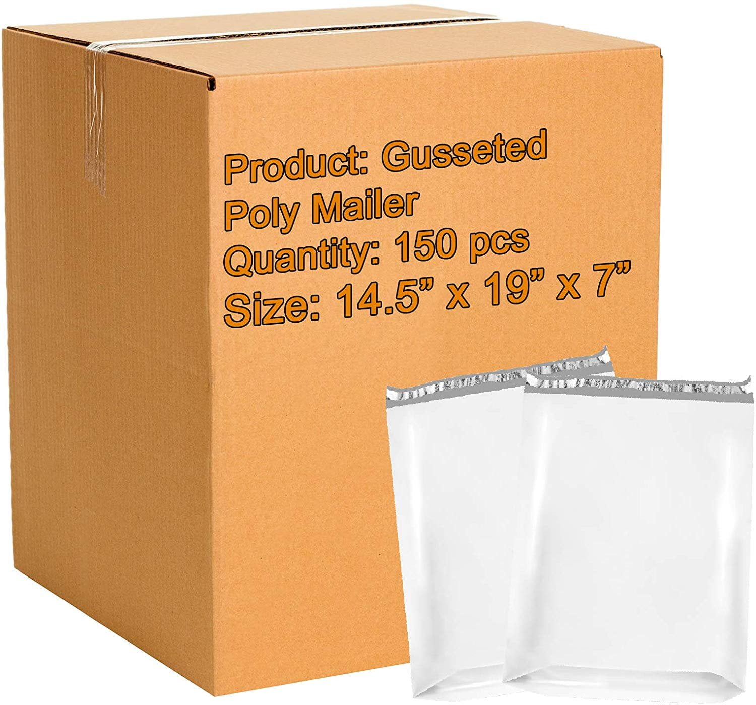 1500 Pack Large Poly Mailers 14.5 x 19 x 7 Gusseted Poly Mailer 14 1/2