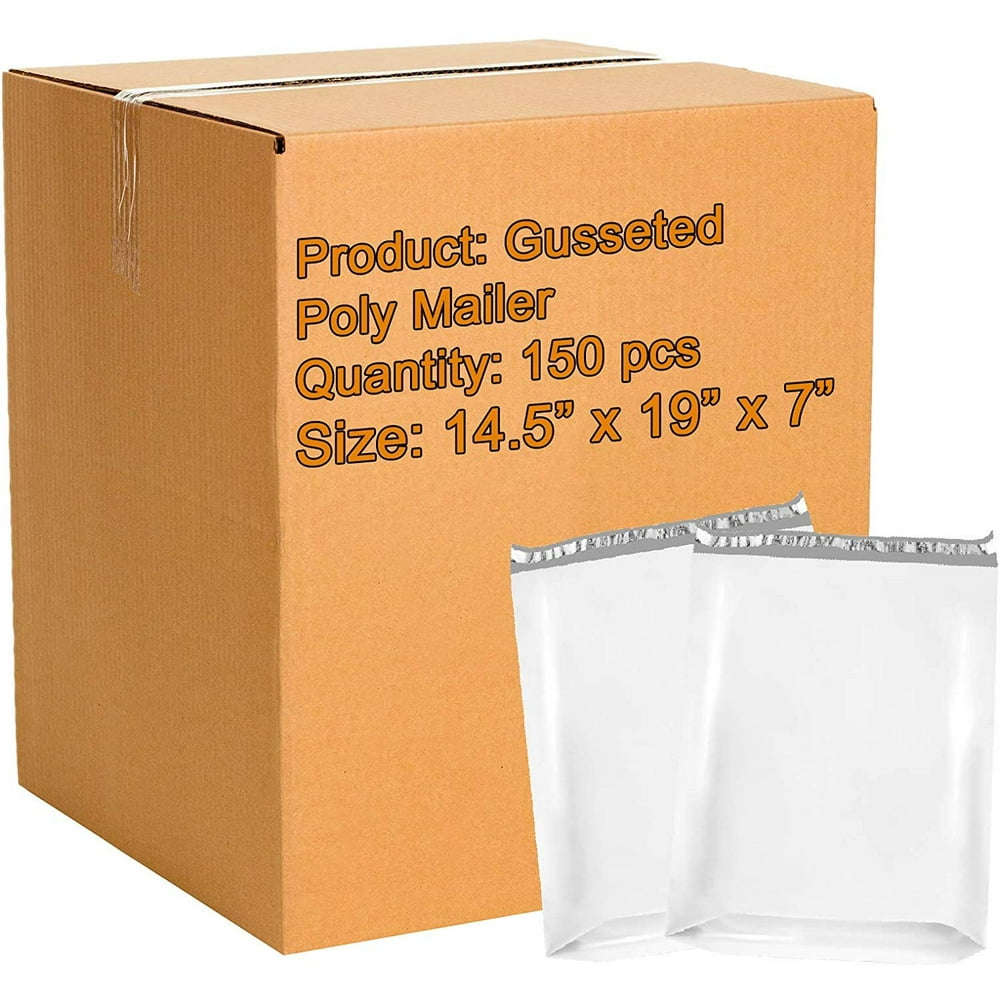 1500 Pack Large Poly Mailers 14.5 x 19 x 7 Gusseted Poly Mailer 14 1/2