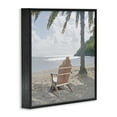 thumbnail image 4 of Stupell Industries Chair Under Palm Tree Coastal Photography Black Framed Art Print Wall Art, 24 x 24, 4 of 10