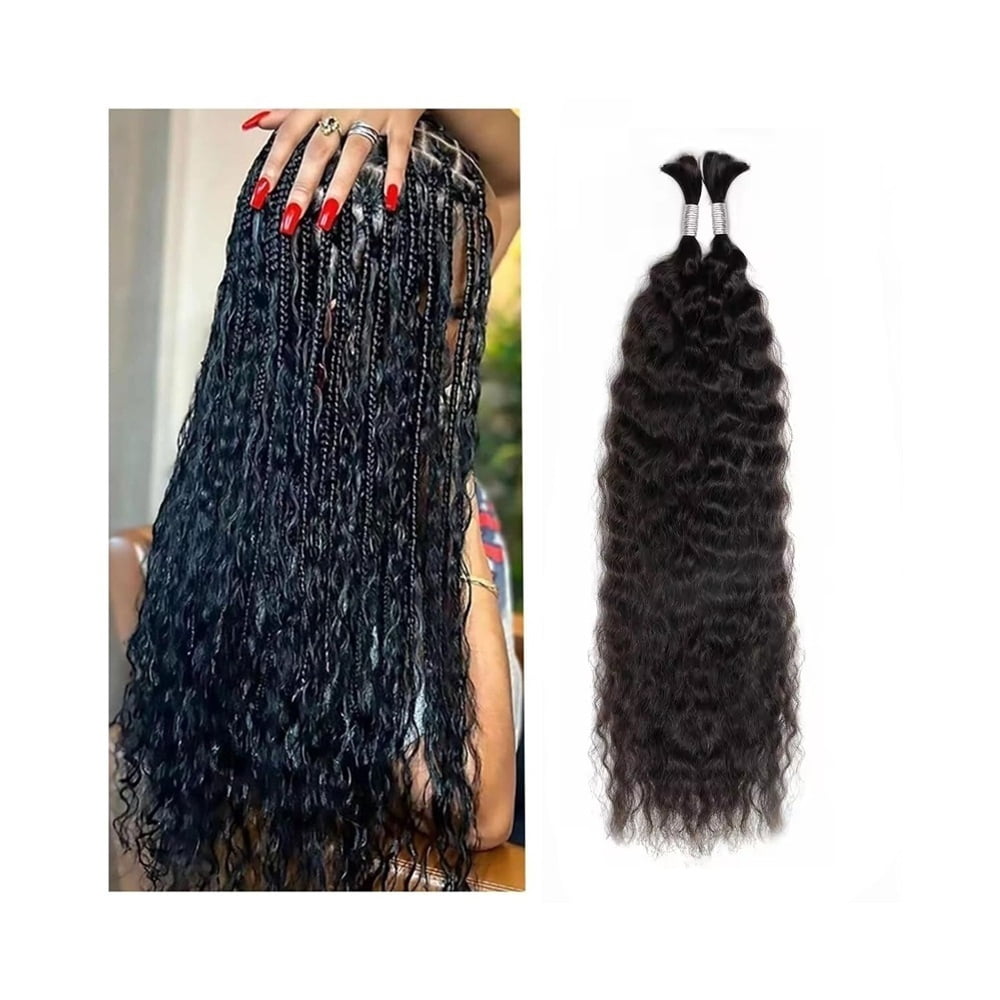 Human Braiding Hair for Boho Braids Wet And Wavy Curly Bulk Hair Bundles for Braiding No Weft