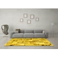 thumbnail image 3 of Ahgly Company Indoor Round Patchwork Yellow Transitional Area Rugs, 7' Round, 3 of 4
