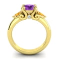 thumbnail image 4 of Diamond-Capitals 2.50 Carat Latest Design Round Cut Blue Sapphire & Citrine Gemstone Engagement Ring for Girls 14K Yellow Gold Size 6, 4 of 8