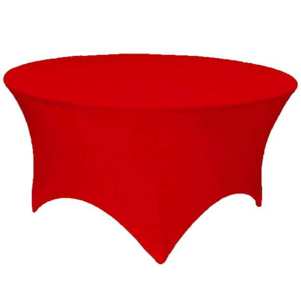 Gowinex Red 5 Ft 60 Inch Round Spandex, 60 Inch Round Table Cover With Elastic