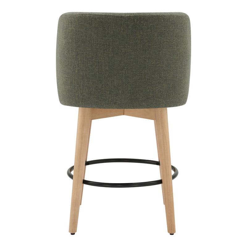 Spruce & Spring Swivel Upholstered Counter Stools Set of 2 Indoor Fabric Stools