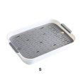 thumbnail image 3 of Yuarrent Estera de resina fácil de limpiar para drenaje de platos, soporte para bandeja de goteo de agua, escurridor con bandeja de goteo Almacenamiento y organización del hogar blanco pequeño, 3 of 6