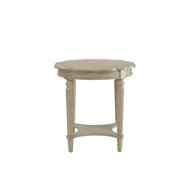 24" X 24" X 24" Antique White Solid Wood End Table