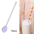 thumbnail image 3 of 10 cucharas para té helado resistentes al calor para agitar café expreso o té, cuchara de vidrio para agitar Púrpura, 3 of 9