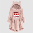thumbnail image 2 of Trajes Navideños Para Mujer Abrigo de Felpa de Invierno Impresión Informal Orejas de Gato Top de Manga Larga Con Capucha Odeerbi ODB203384, 2 of 4