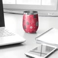 thumbnail image 3 of Christmas 12oz Stainless Steel Insulated Wine Tumbler with Lid and Straw – Double Wall Vacuum Mug for Hot & Cold Drinks, 304 Steel Interior, Sweat-Free Design, 3 of 5