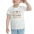 thumbnail image 3 of Daddy's 1st Round Draft Pick Funny Toddler T Shirts for Boys Girls (White, 5/6T), 3 of 5