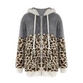 thumbnail image 3 of Winter Coat Plus Size Winter Jacket for Women Long Sleeve Hooded Coats Fleece Plush Thermal Outfit Color Block Zipper Outerwear Abrigos de Mujer, 3 of 6