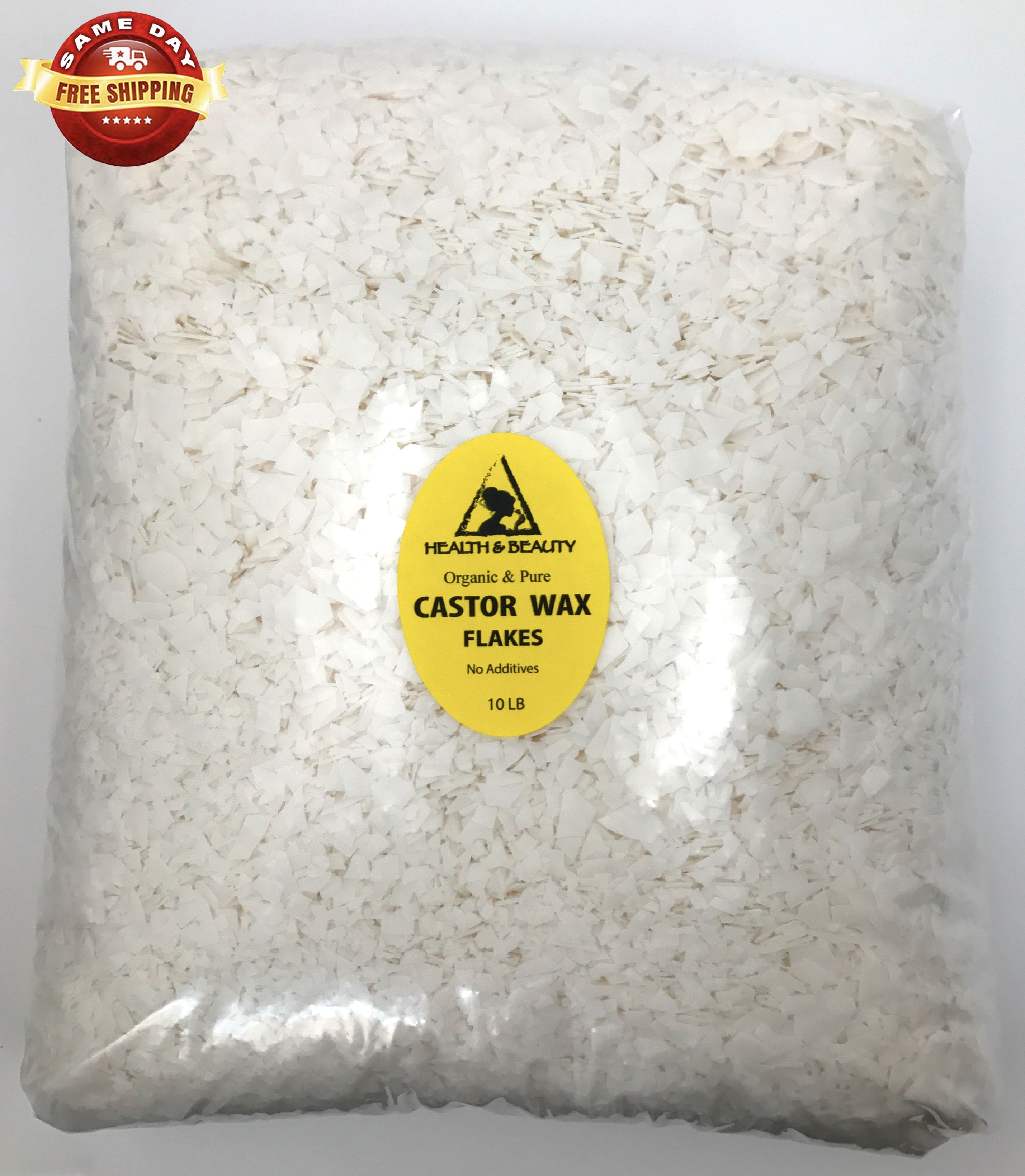 CASTOR WAX FLAKES ORGANIC VEGAN PASTILLES BEADS PREMIUM NATURAL 100