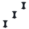 thumbnail image 3 of Justharion Housse de Table Haute Extensible Résistante aux Taches Polyvalente et Facile à Entretenir Noir 3Set, 3 of 6