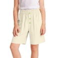 thumbnail image 2 of Zpanxa Girls Polyester Pants Solid Color High Waisted Loose Fit Wide Leg Pleated Style 5-6 Years, 2 of 6
