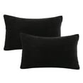 thumbnail image 2 of Soft Corduroy Striped Velvet Series Decorative Throw Pillow, 12" x 20", Black, 2 Pack, 2 of 6