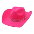 thumbnail image 4 of Wide Brim Hat Summer Photo Props Western Cowboy Hat for Travel Beach Outdoor Rose Red, 4 of 9