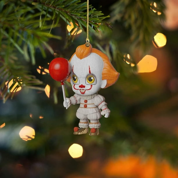 Adornos para árbol de películas de terror, adornos colgantes creativos de terror para Halloween, adornos colgantes de terror para coche, mini adornos para árbol de Halloween, adornos navideños para de