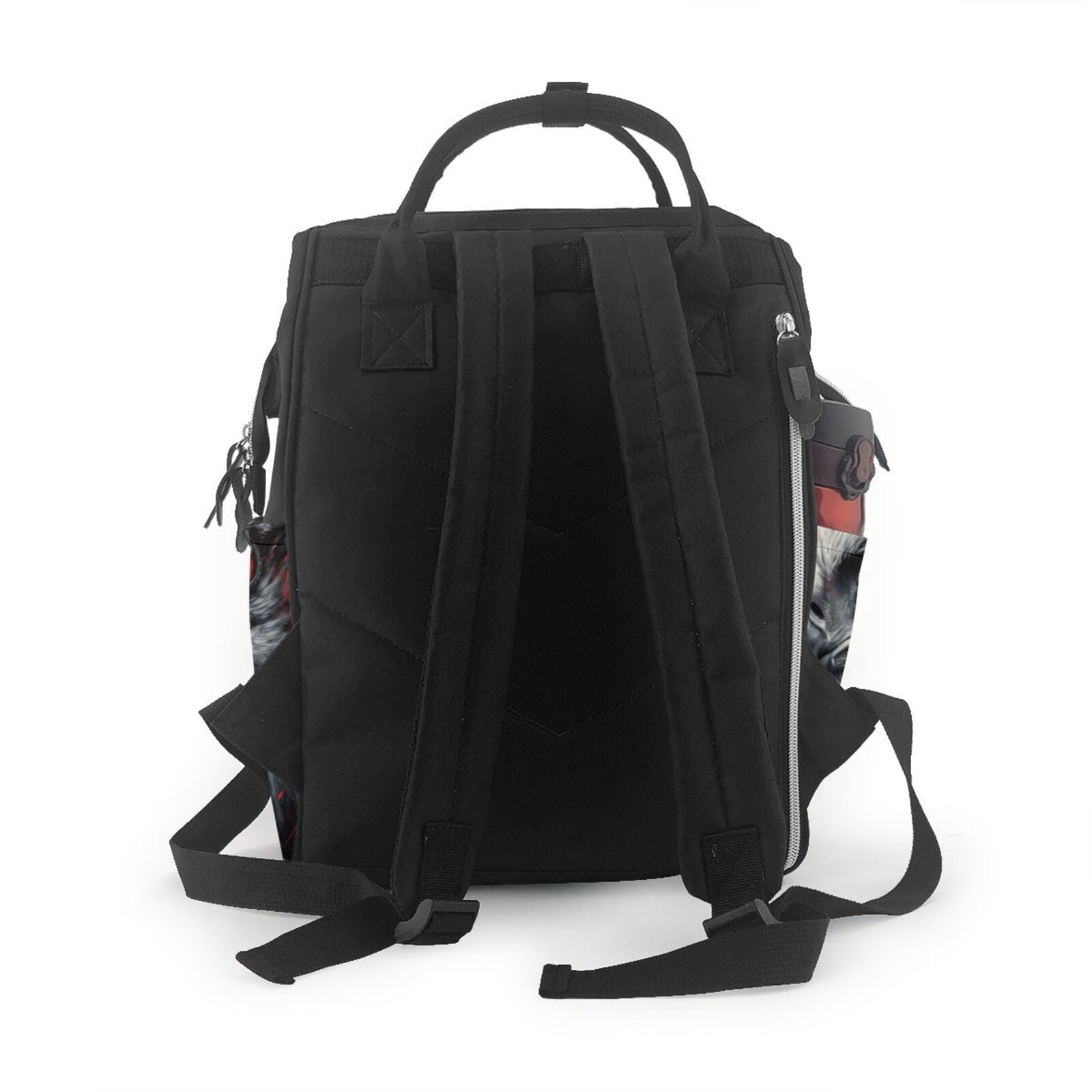 Fuzoiu Red Black Ink Style Bald Eagle Print Diaper Bag Backpack,Baby Essentials Travel Tote,Multi function Waterproof Diaper Bag, Travel Essentials Baby Bag - Unisex