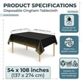 thumbnail image 4 of Plastic Table Cloth Disposable 6 Pack, 54 x 108 Inch, Black, Gold Dot, for Party Picnic Wedding, 4 of 9