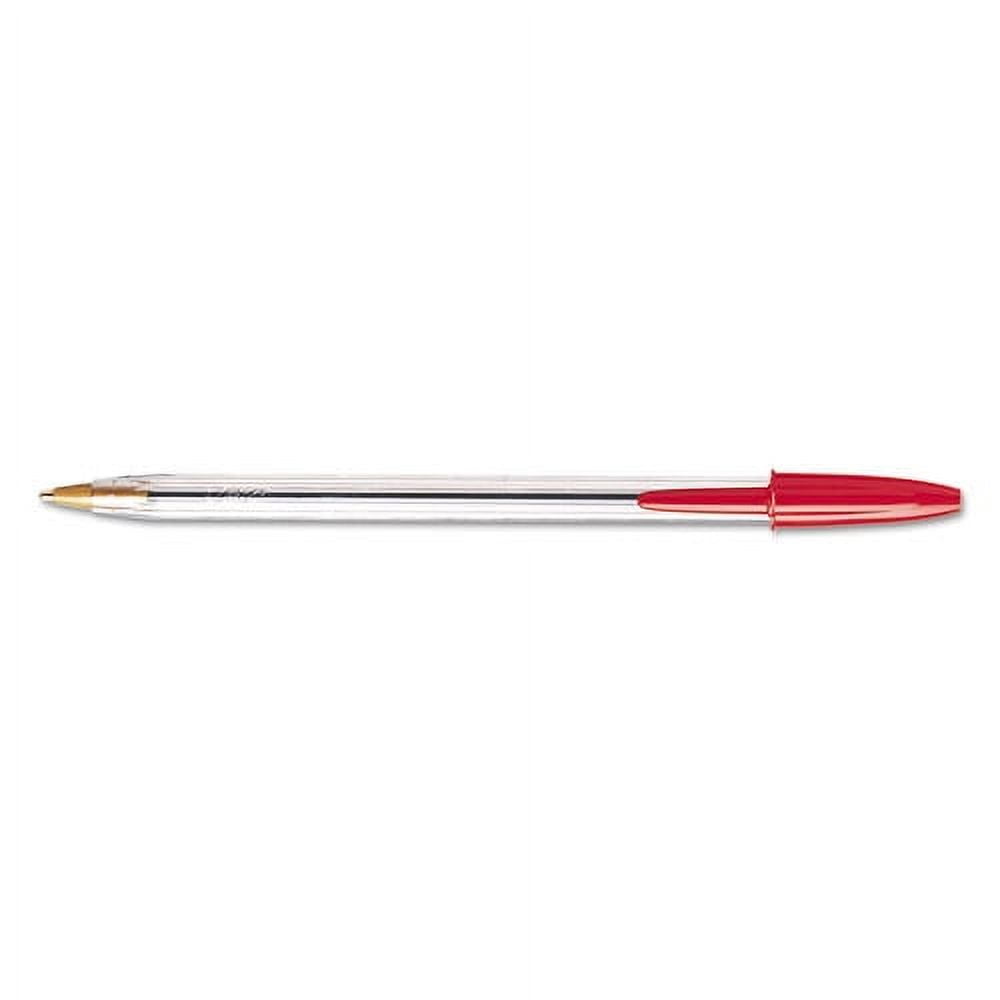 Cristal Xtra Smooth Ballpoint Pen, Stick, Medium 1 Mm, Red Ink, Clear Barrel, Dozen | Bundle of 5 Dozen