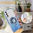 thumbnail image 5 of Compatible with Samsung Galaxy S21 Case Glitter with Magnetic Stand Pink,Phone Samsung S21 Case Silicone Transparent Support Wireless Charging Shockproof Luxury Protective Cover (Blue), 5 of 13