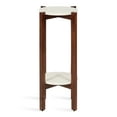 thumbnail image 3 of Kate and Laurel Moxley Midcentury Side Table, 12 x 12 x 24, White and Walnut Brown, Elegant End Table with Authentic Marble Tabletops for Display and Storage, 3 of 9