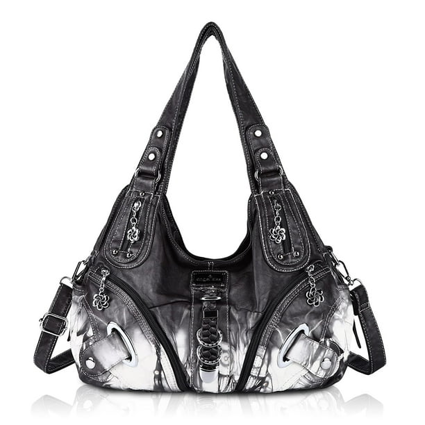 Bolso de hombro para mujer, bolso hobo, bolsos de hombro, bolsos con asa, bolsos de mano de piel sintética suave con cremallera, bolso de mano, muchos compartimentos, gran bolso para mujer