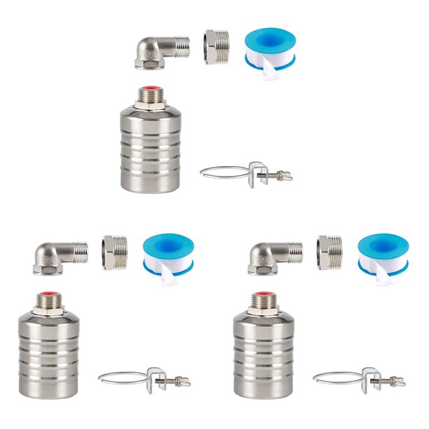 3X Válvula de Flotador, Válvula de Flotador de Agua de 1/2 Pulgada A 3/4 Pulgada, Válvula de Flotador de Control de de Agua Completamente Automática de Acero Inoxidable 304